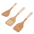 thumbnail image 3 of Juego de espátula de madera de 3 uds., juego de utensilios de cocina ligeros resistentes al calor para el hogar, cocina blanca, 3 of 8