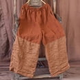 thumbnail image 5 of VEKDONE Women Wide Leg Pants Fashion Color Block Patchwork Palazzo Pants Summer Casual Elastic Waist Loose Fit Travel Trousers with Pockets Orange XXL, 5 of 6