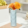 thumbnail image 4 of Wave-Designed Plastic Vase - Modern Minimalist Shatterproof Flower Pot for Home Decor, Durable Container for Dry & Wet Flower Arrangements, Sleek Home Office Desktop Accent, 7.9*2.8in, Green, 4 of 7