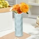 thumbnail image 5 of Jarrón decorativo de plástico para flores | Diseño geométrico moderno | Acabado imitación ratán y porcelana | Decoración versátil para el hogar y la oficina | 19 cm de alto, 5 of 6