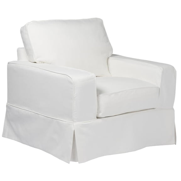 Sunset Trading Americana Box Cushion Track Arm Slipcovered Chair