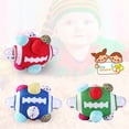 thumbnail image 6 of The Season Toys Football Bumpy Ball for Baby Cognitive Developmental, Baby Boys & Girls – Newborn to 36 Months Sensory Football Rattle Toy, Blue, 6 of 11