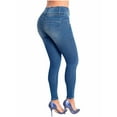 thumbnail image 4 of Lowla 21858 Women High Waisted Butt Lifting Skinny Jeans Colombianos with Wide Waistband Blue 5, 4 of 6