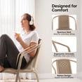 thumbnail image 2 of Ktaxon 4Pcs Plastic Stackable Chairs, Weather-Resistant Outdoor Dining Seatings with Ergonomic Armrests for Lawn, Garden, Firepit and Restaurant Use, Champagne, 2 of 9
