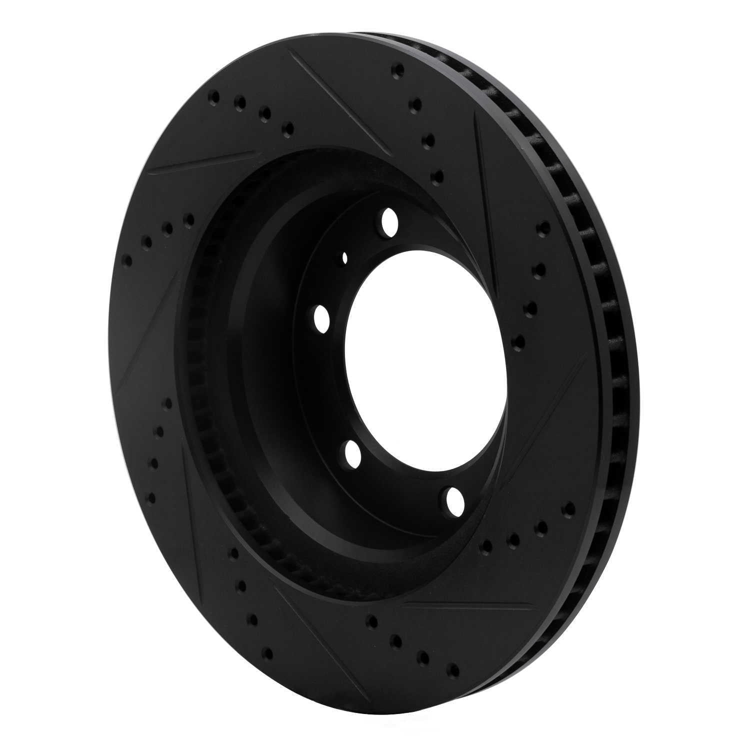 Dynamic Friction Company 633-76128L DFC Brake Rotor - Drilled And Slotted - Black