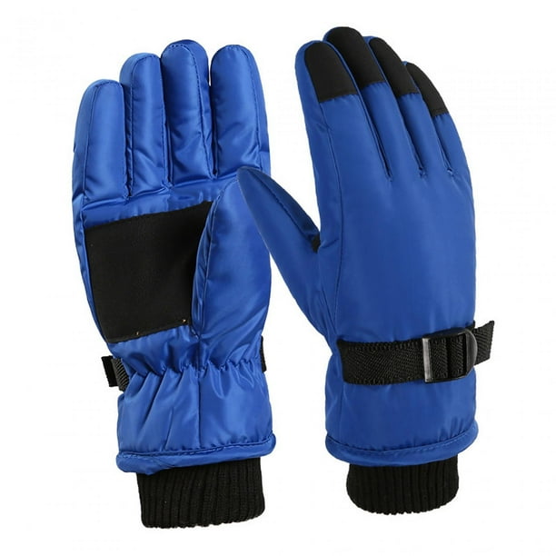 Guantes de invierno para niños, guantes para clima frío, guantes impermeables de felpa interiores, guantes de esquí para nieve para niñas, niños, , azul Hugo Guantes de invierno