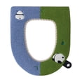 thumbnail image 1 of Housse de Siège de Toilette 43 cm x 37 cm en Molleton de Polyester Peluche Chaud, Épaissie, Résistante aux Taches, Imprimé Panda, avec Fermeture Velcro et Poignée, 1 of 6