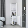 thumbnail image 2 of Contemporary White Freestanding Bar Cabinet With Wine Rack & Glass Holder - 100 Lbs For Structure And 70.8 Inches High Maximum Storage, 2 of 4