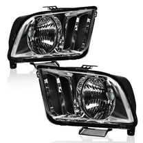 PIT66 Left Right Pair Replacement Headlights Headlamp Fit For 2005-2009 Ford Mustang (Bulbs not included)
