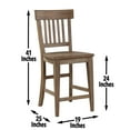 thumbnail image 4 of Steve Silver Company Riverdale 24"H Wood Counter Stool in Distressed Light Brown, 4 of 6