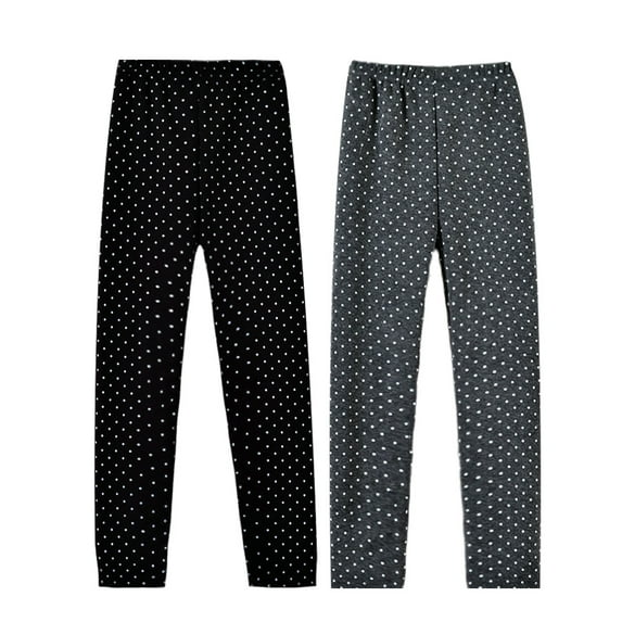 BULLPIANO 2-11T Girls Leggings Warm Fleece Lined Kids Skinny Pants Trousers Teenage Child Legging Pack of 2