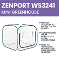 thumbnail image 3 of Zenport WS3241 Pop-Up Greenhouse (47.3"x47.3"x39.4"), Green, 3 of 4