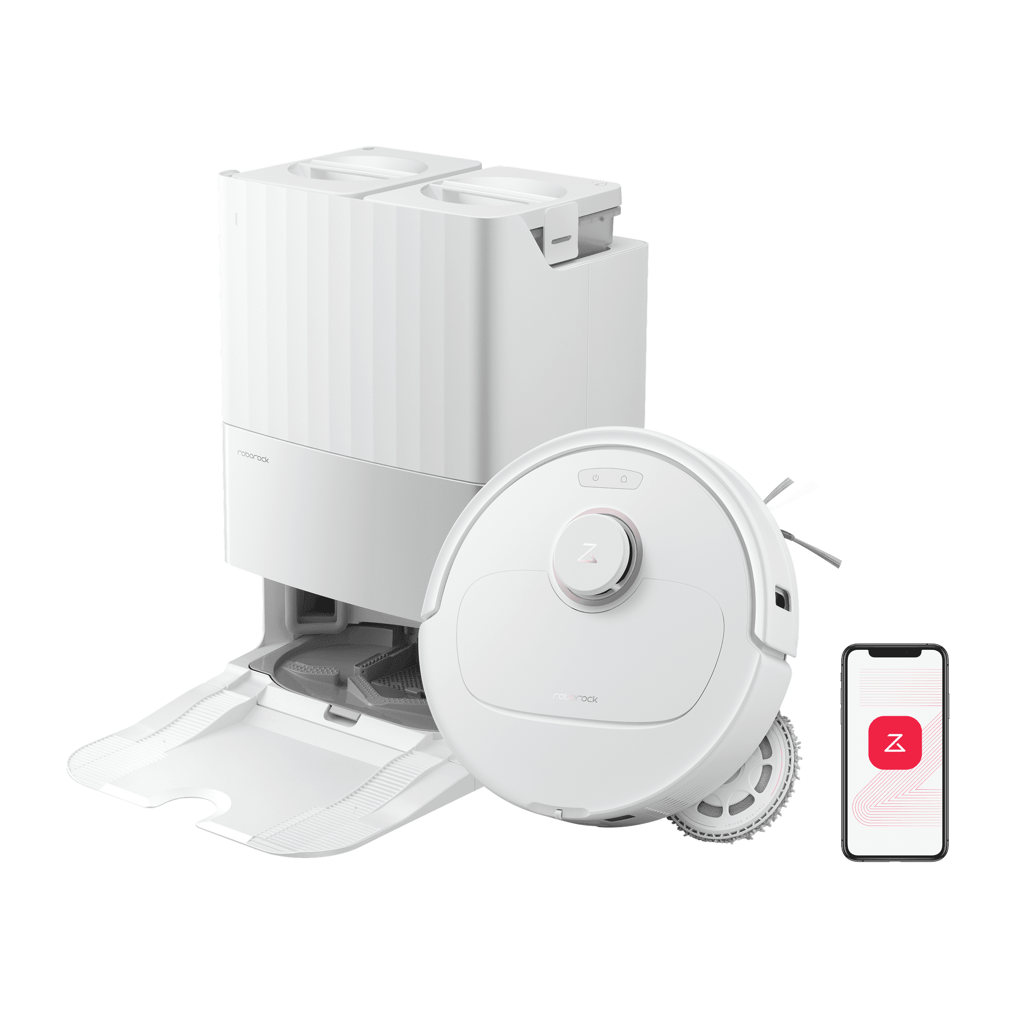 Roborock Qrevo S5V Robot Vacuum and Mop, 12000Pa Suction, FlexiArm Edge Mopping, Auto Mop Washing&Drying, Self-Emptying, Dual Zero-Tangle System, Smart Obstacle Avoidance, 10mm Mop Lifting