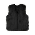 thumbnail image 7 of larppty Women's Faux Fur Waistcoat Vest Fuzzy Sleeveless Open Front Outwear Winter Warm Fluzzy Vest Jacket Coat (Black, 3XL), 7 of 7