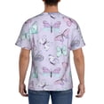 thumbnail image 3 of Bixox Men's Purple Butterfly Printed Short Sleeve Skinny Athletic T-Shirt, 3 of 6