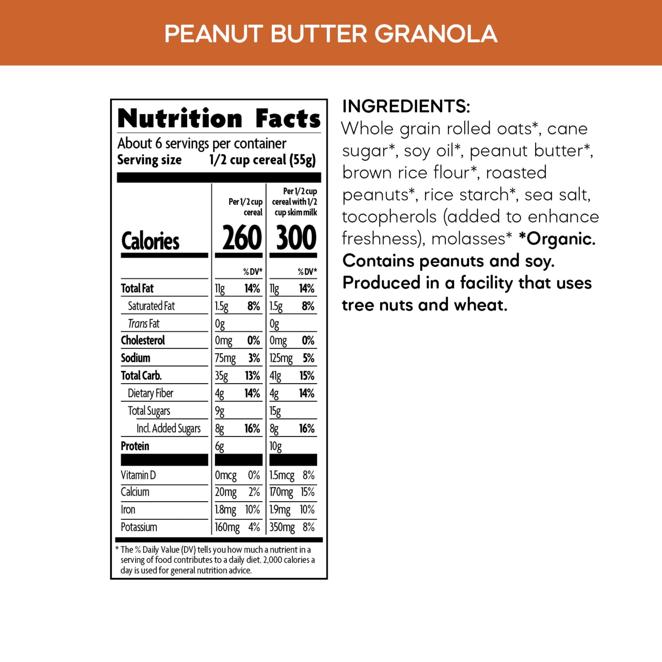 (3 pack) Nature's Path Organic Granola, Peanut Butter, 11.5oz Box
