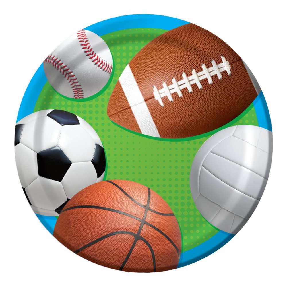 Club Pack of 192 Celebrate Sports Disposable Paper Party Dinner Plates