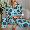 thumbnail image 5 of KLL Graduation Hats1 Print Women's Long Sleeve Pajamas with Pants Sleepwear Loungewear 2 Set-Large, 5 of 7