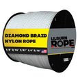 thumbnail image 2 of Diamond Braid Nylon Lightweight White Rope - 7/32" x 25 Foot Coil - Thick Cord, Flag Pole, Outdoor, Sailing, Clothes Line, Tarp Tie Down, 2 of 5