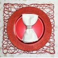 thumbnail image 3 of Holiday Decorative 15"x15" Square Woven Metallic Foil Shining Placemats, Charger - Set of 4 (Red), 3 of 4