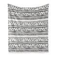 thumbnail image 1 of Tribal Soft Flannel Fleece Throw Blanket, Prehistoric Aztec with Circles Triangles Tribal Folk Pattern, Cozy Plush for Indoor and Outdoor Use, 50" x 60", Charcoal Grey White, by Ambesonne, 1 of 6