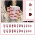 thumbnail image 2 of Uñas postizas HUOGUO Pearl Wear Long Fashion con pegamento, 24 unidades, 2 of 3