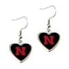 Nebraska Cornhuskers Huskers Non-Swirl Heart Shape Sports Team Logo Dangle Earring