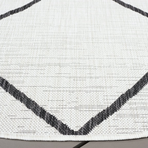 Safavieh Courtyard Dadey Transitional Indoor/Outdoor Rug 6'7" Square - Ivory/Black