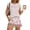 Light pink, variant on Two Piece Sets for Women Crew Neck Sleeveless Pleated Solid Tank Top & Drawstring Retro Print Pocket Shorts Casual Summer Loungewear Hot Pink L