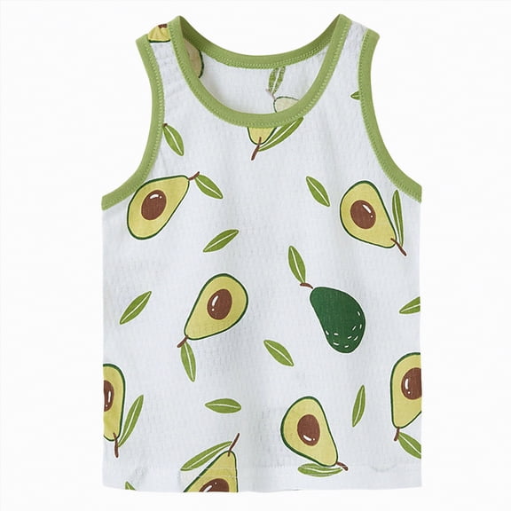 mgoYE Boys Vest Kids Tank Tops Cotton Shirt Sleeveless Soft Breathable Toddler Children Undershirts|Green 18-24 Months