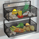 thumbnail image 5 of Organizador de cestas de almacenamiento de cocina colgante de hierro fundido: estante de pared multiusos sin taladros para organizar especias, frutas y utensilios. Estante de contacto seguro para, 5 of 7