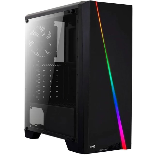 Gabinete Gamer AeroCool Cylon RGB Cristal Templado ATX