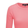 thumbnail image 2 of YEMAK Women's 3/4 Sleeve Crewneck Lightweight Basic Casual knit Pullover Sweater MK3636-PNK-L, 2 of 10