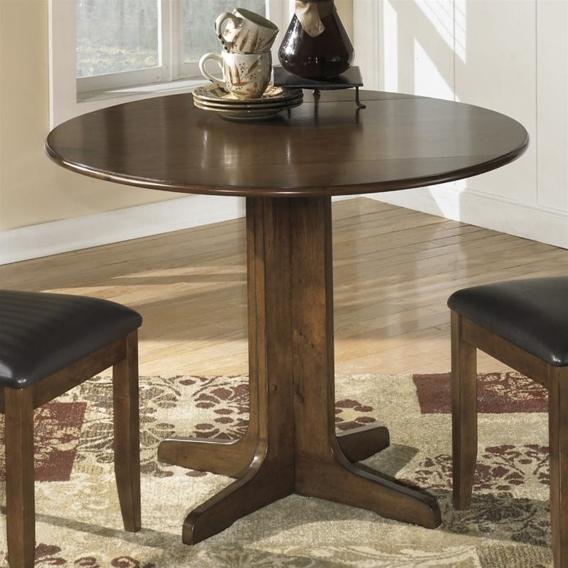 Ashley Furniture Stuman Round Wood Dining Table in Brown Walmart