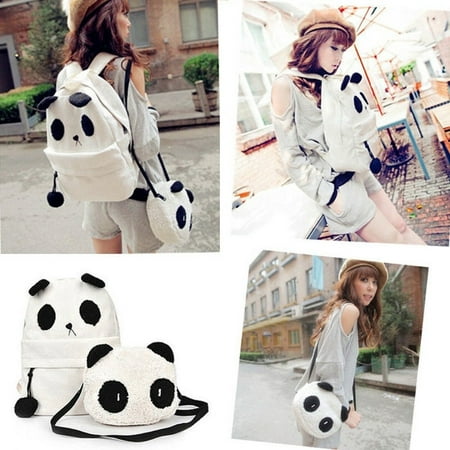 2pcs/Set Cute Backpack Women Girl Panda Mother & Baby backpack Shoulder (Best Backpacks For Moms With Toddlers)