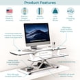 thumbnail image 6 of VersaDesk PowerPro Elite 48" Electric Standing Desk Converter w/ Programmable Switch, USB Port & Mobile APP, Maple, 6 of 8