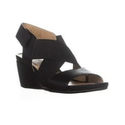 Womens naturalizer Cleo Wedge Strappy Sandals, Black Leather