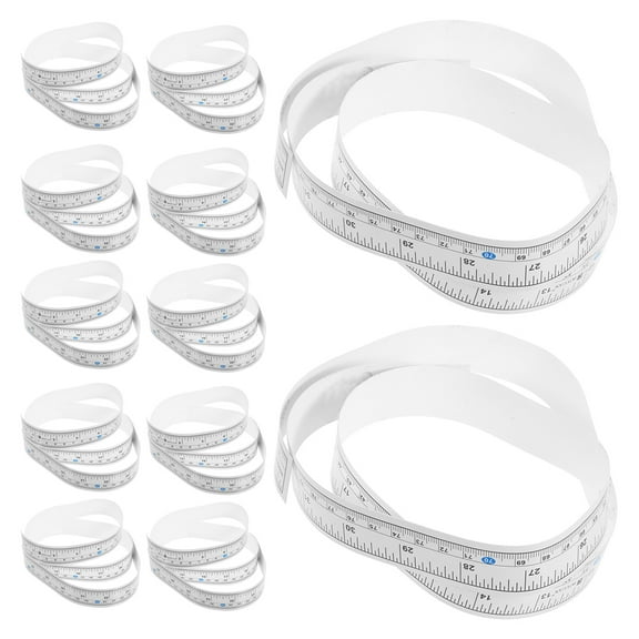 CTIRCHIU 12Pcs White Fish Measuring Ruler Tape with Self Adhesive Backing for Fishing Rods and Boats