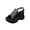 Black, variant on HTHLVMD Women's Platform Wedge Sandals, Cross Strap Open Toe Sandals, Ankle Strap Casual Summer Shoes, Fish Mouth Wedge Sandals Open Toe One Line Buckle Solid, Black 5.5