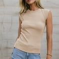 thumbnail image 2 of Summer Tops for Women Cap Sleeve Slim Ribbed Knit Basic Casual Sleeveless Tank Top, 2 of 6