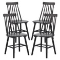 thumbnail image 4 of Farmhouse Wooden Dining Chairs Set of 4, Rustic Windsor Spindle Back Chair for Kitchen & Dining Room, Black, 4 of 10
