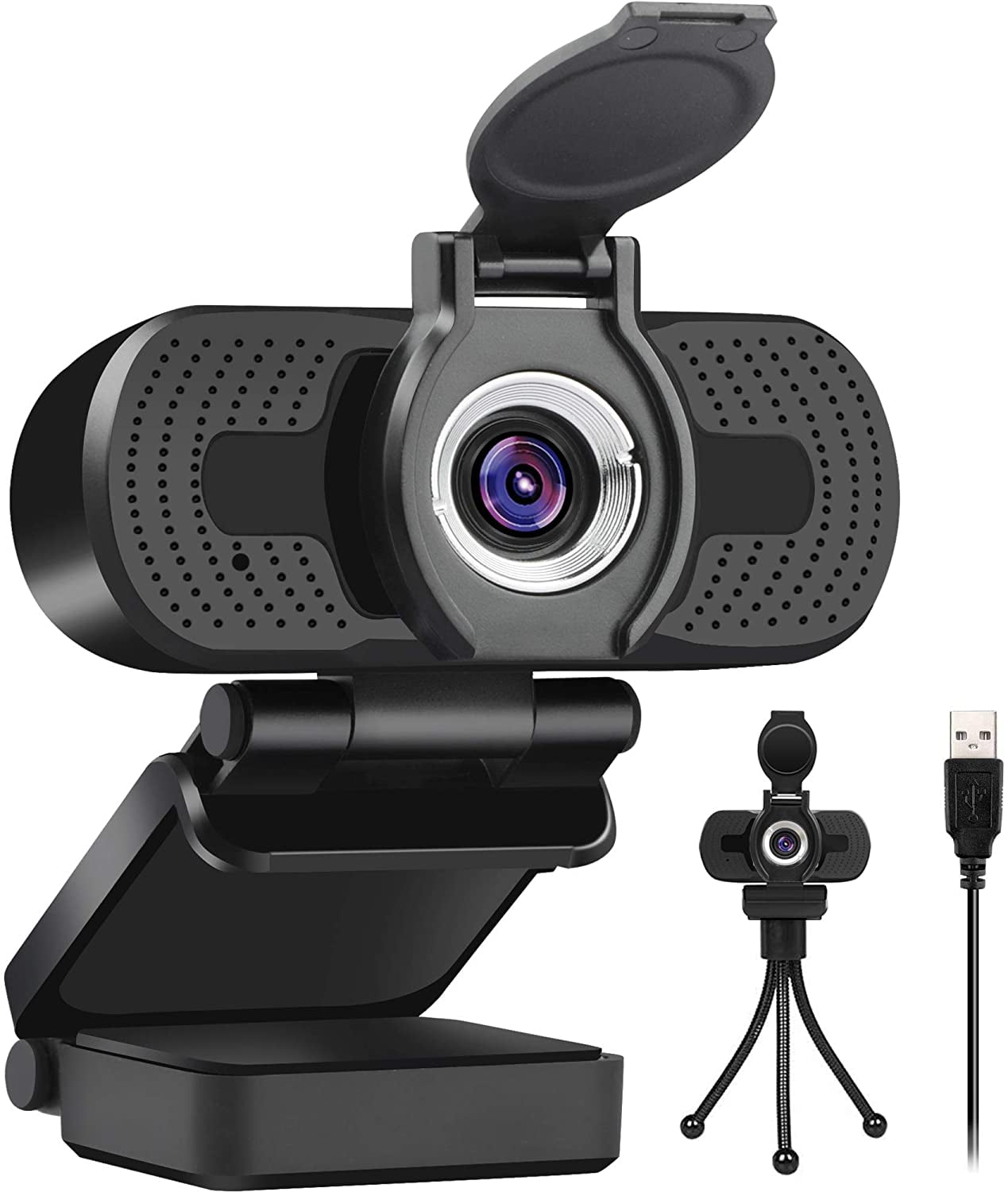 TOP-MAX Webcam Web Camera for Skype with Built-in Microphone USB Plug and Play Video Camera for Conferences for Desktop Video Calls PC Notebook 