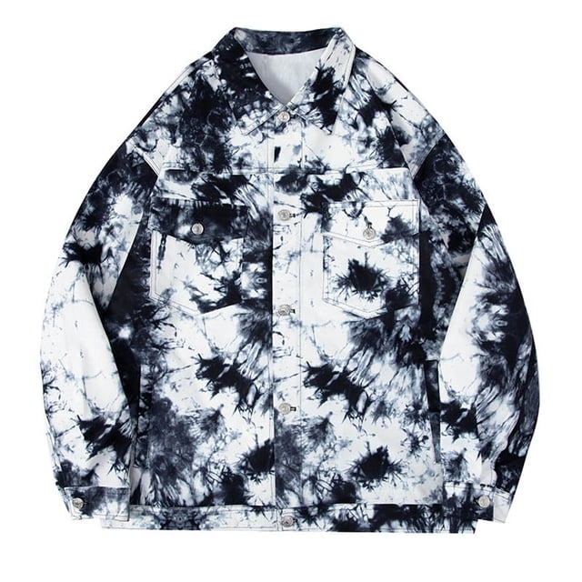 Camiseta de manga larga para hombre a la moda, ropa de abrigo holgada con frente abierto, blusa teñida con lazo, abrigo, Tops Fridja po4921