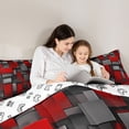 thumbnail image 5 of Castle Fairy Vintage Checkered Full Size Comforter Sets,Retro Plaid Grid Bedding Sets, 5 of 8