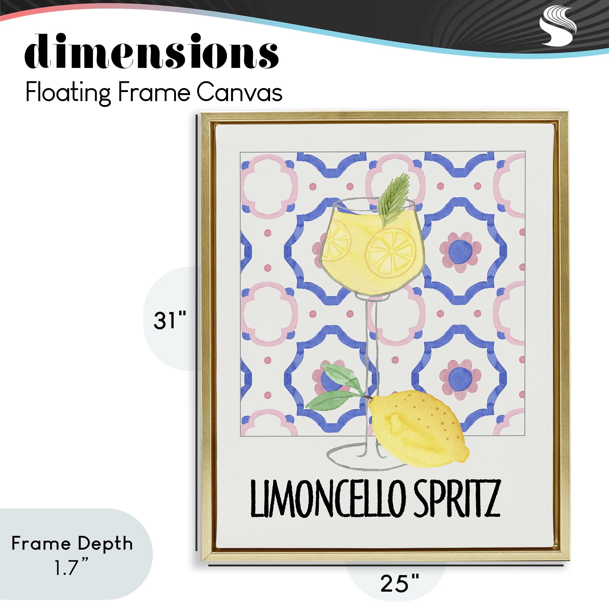 Stupell Industries Italy Spritz on My Mind Gold Framed Floater Canvas Wall Art, design by Nina Jacobs