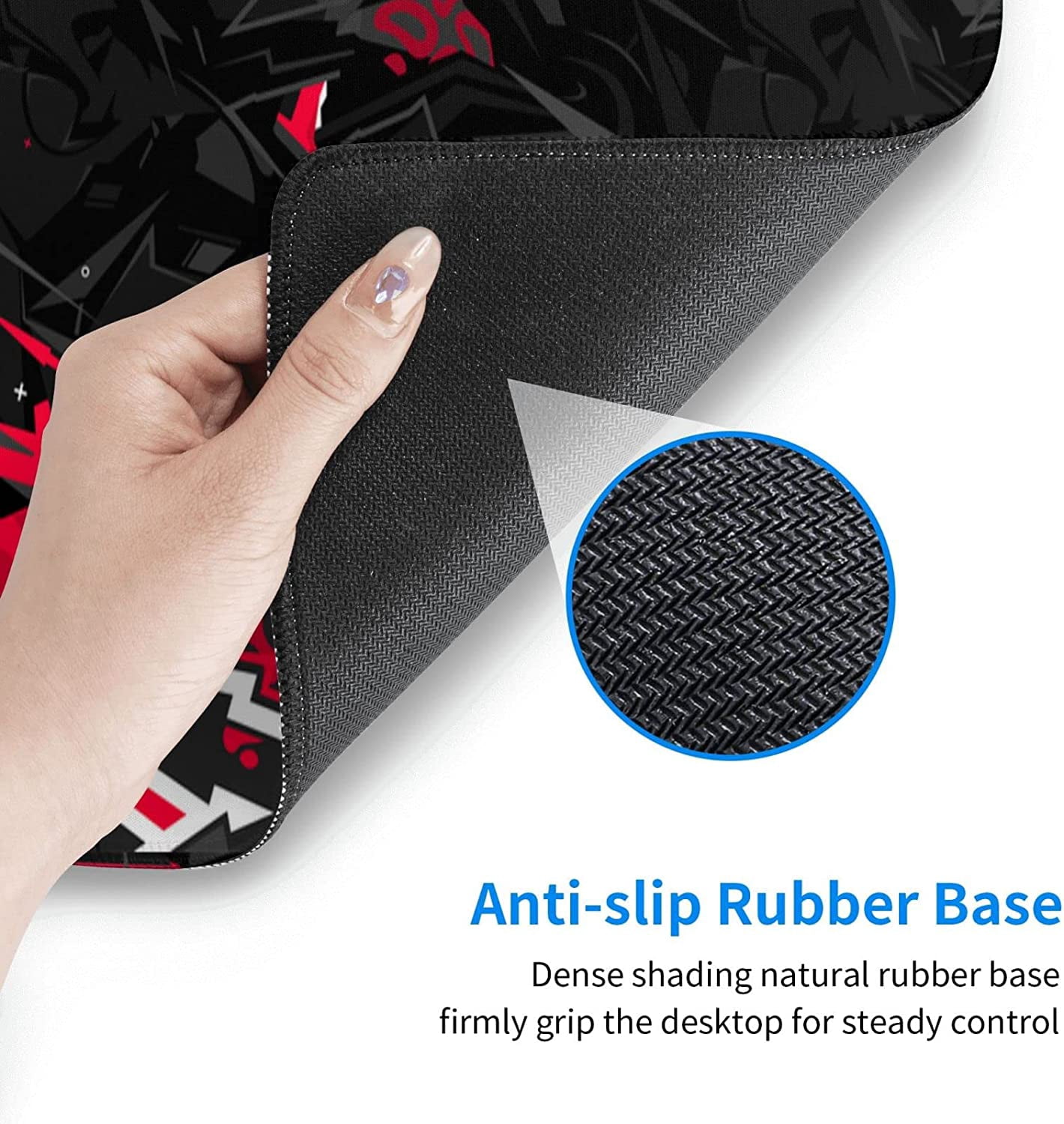 Abstract XL Large Gaming Mouse Pad with Stitched Edge, Non-Slip Big Long Extended Deskmat Desktop Makeup Mat, 31.5*11.8 in (Dark Black Abstract Flat Urban Street)
