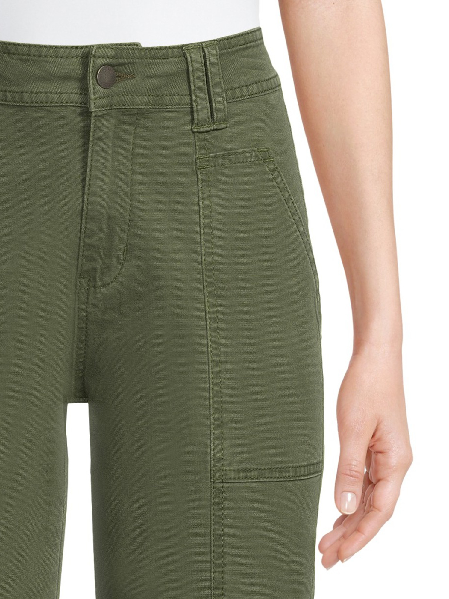 Time and Tru Women s Mid Rise Straight Utility Pants 27 Inseam Sizes 2 20