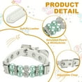 thumbnail image 3 of Uxcell Pearl Dog Collar, Bling Pearl Cat Collar Fancy Crystal Rhinestone Luxury Beaded Pet Cute Wedding Necklace Gift Diamond, (Green, XS), Intended for Teacup /Puppies/Kitten/Small Pet, 3 of 7