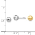 thumbnail image 3 of 14k Madi K Two-tone Reversible 5mm Ball Screw Earrings, 3 of 3