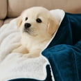 thumbnail image 4 of Moonlight20015 Sherpa Blanket Fluffy Plush Couch & Travel Blanket Reversible Throw Size Teal Color, 4 of 8